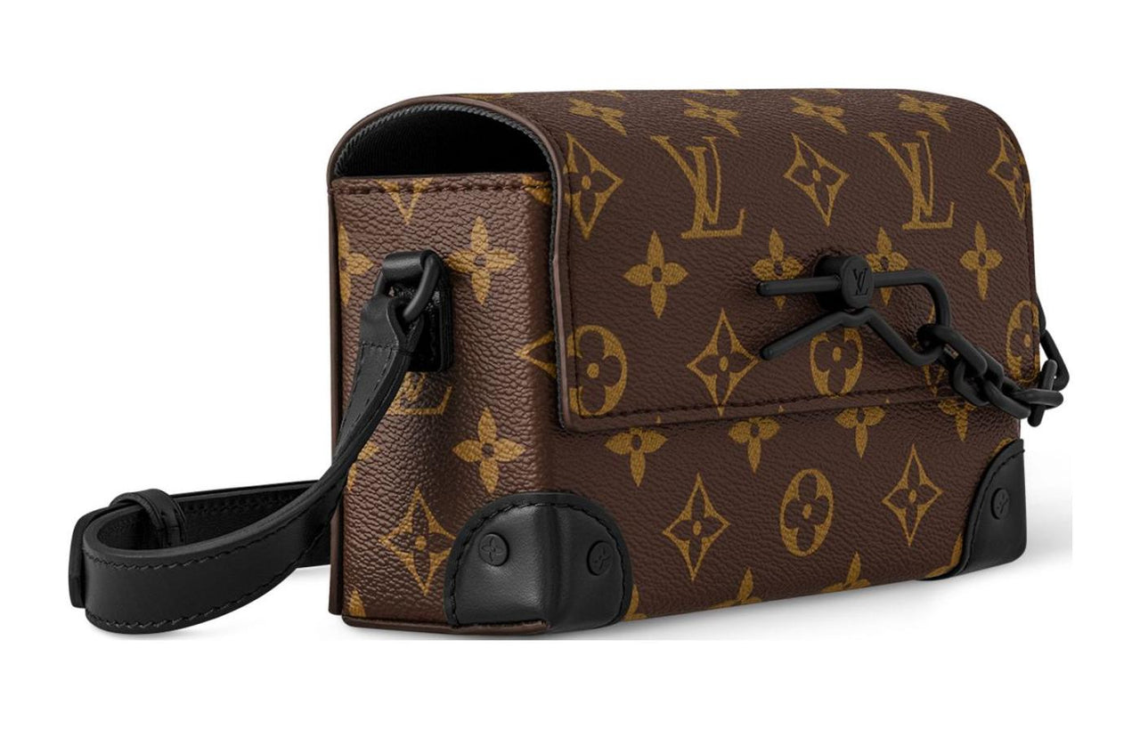 LOUIS VUITTON Steamer Coated Canvas Cow Leather Patchwork Shoulder Bag Crossbody Bag Mini Unisex Brown