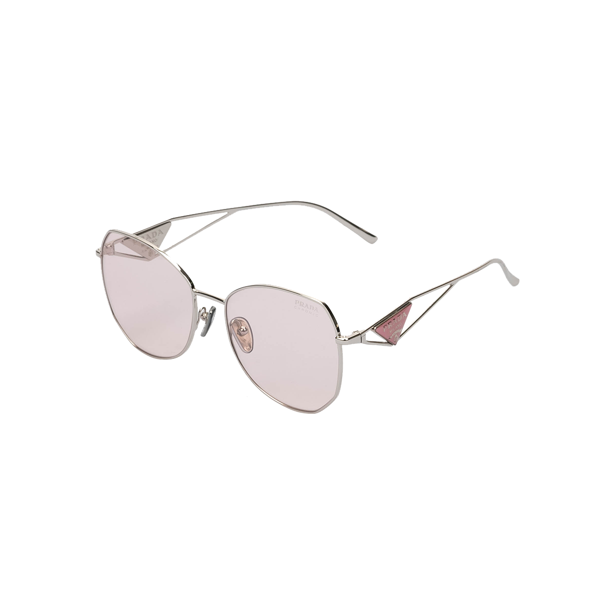 PRADA Triangle-logo Round-frame Sunglasses