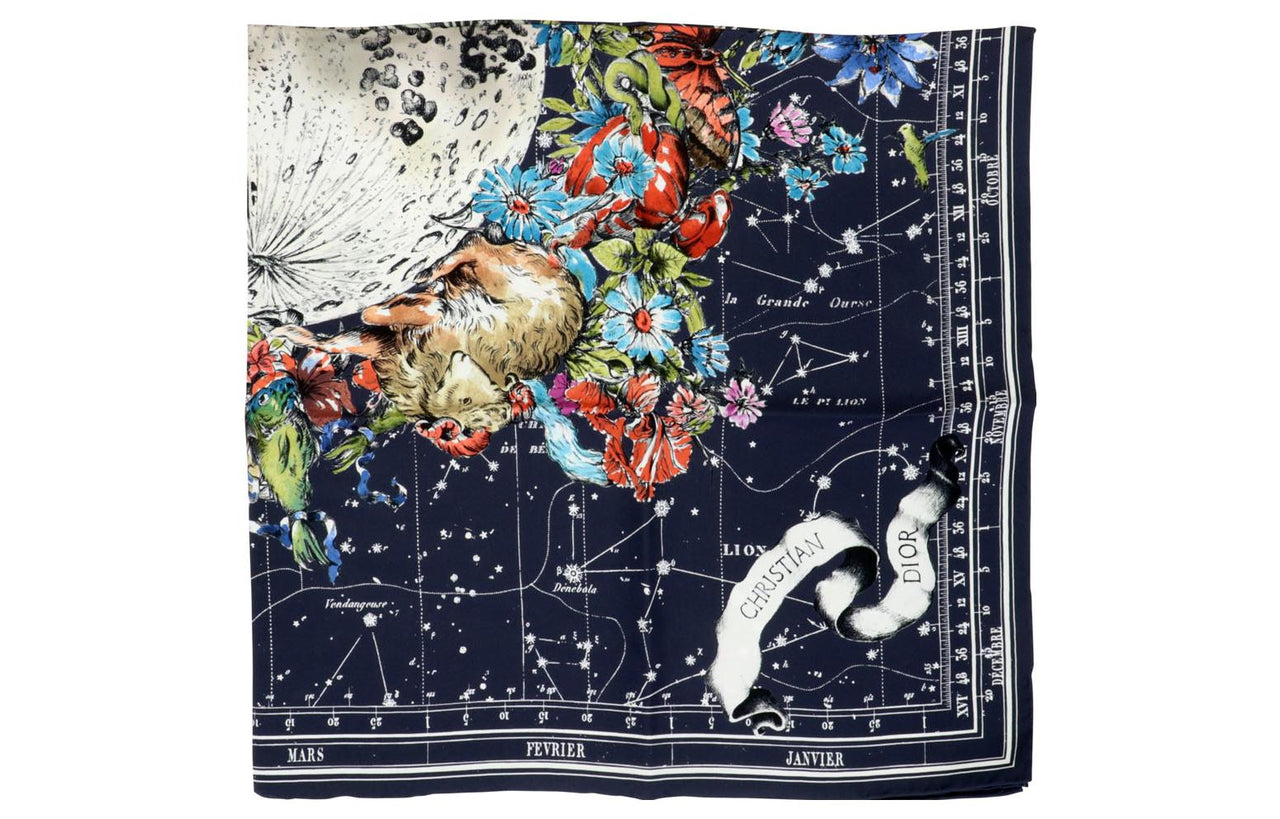 DIOR Silk Scarves Unisex Blue