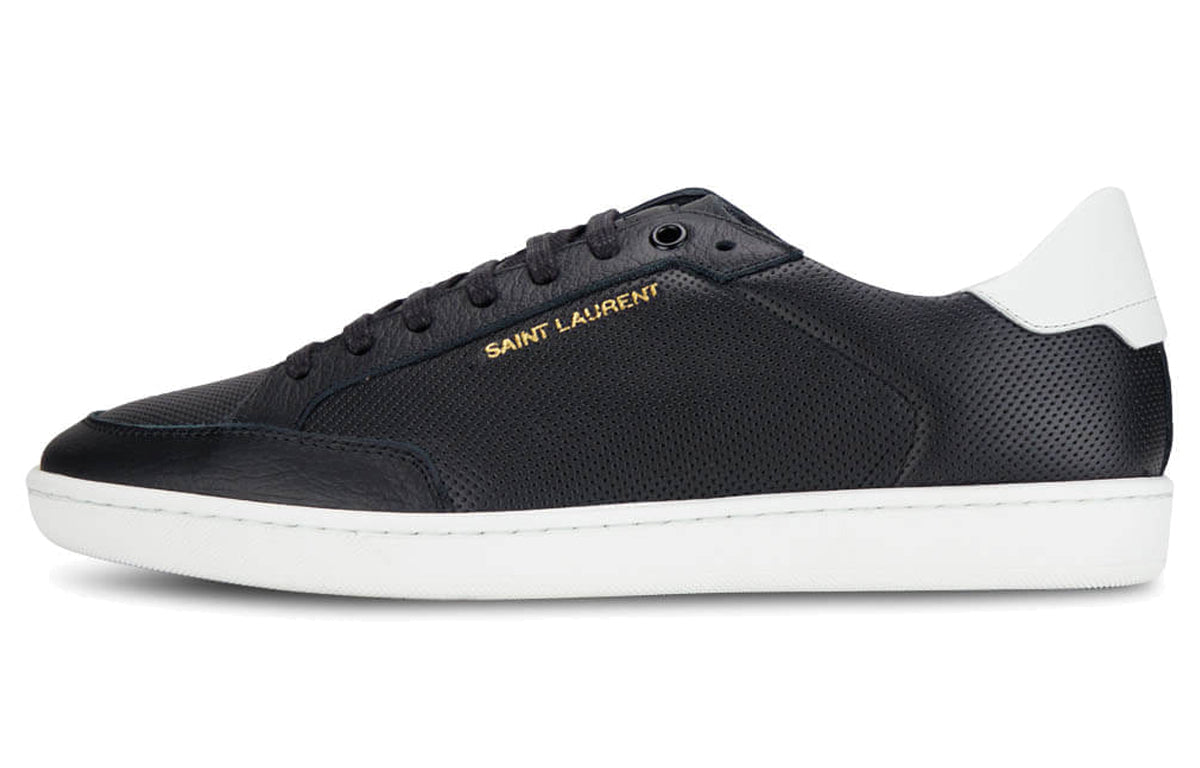 SAINT LAURENT SL/10 Skateboard Shoes Men Low-Top Black White