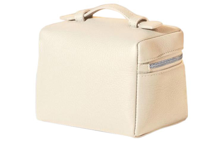 Loro Piana ExtraPocket Cow Leather Small Square Bag Makeup Bag Portable Crossbody Bag Shoulder Bag Women's Mint White
