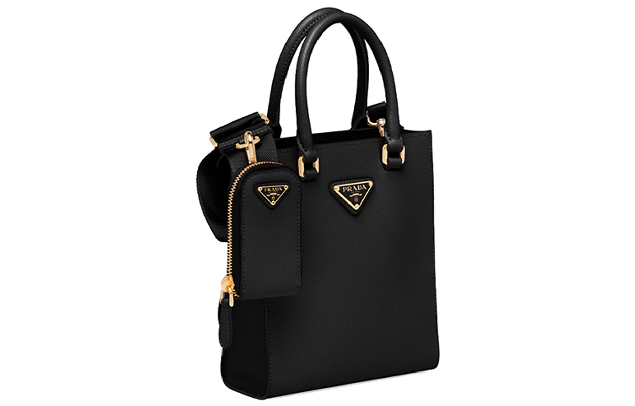 PRADA Leather Handbag Regular Women's Black