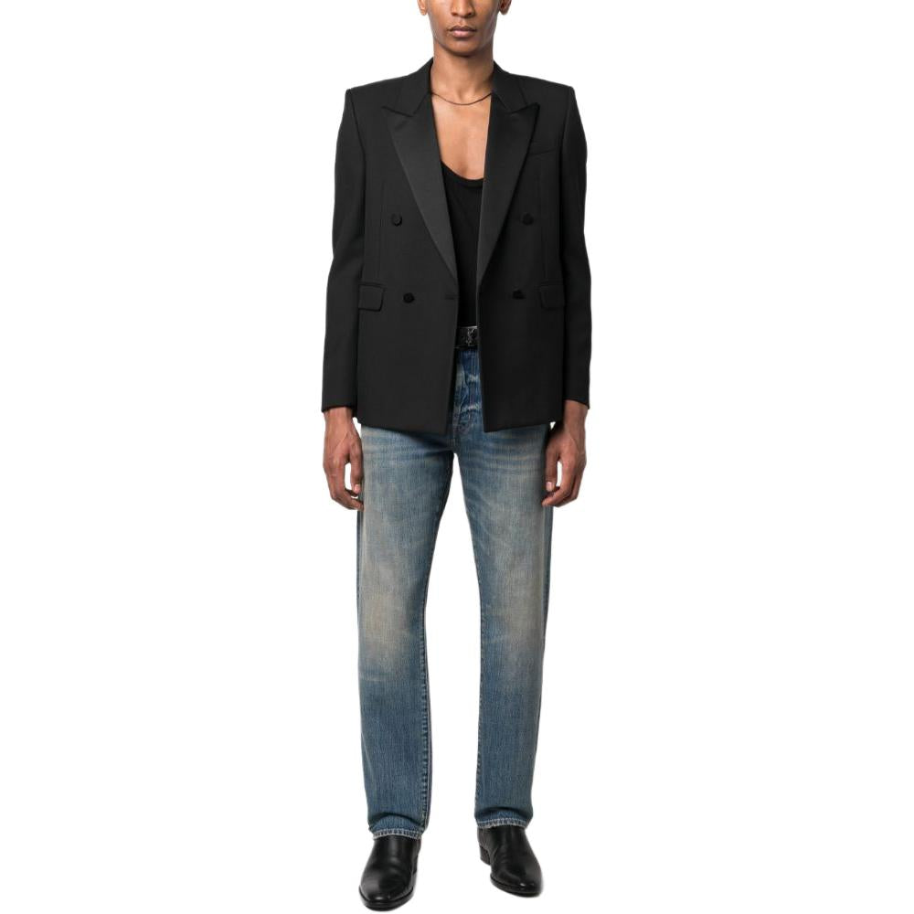 SAINT LAURENT Button Detailed Straight Leg Jeans