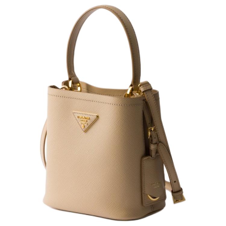 PRADA Prada Saffiano Calfskin Shoulder Bag Crossbody Bag Handbag Mini Women's Sandy Beige