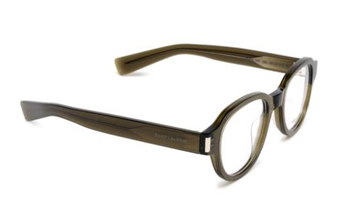SAINT LAURENT Acetate Irregular Shape Eyeglass Frames Men's Green