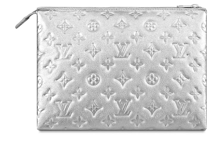 LOUIS VUITTON Sheepskin Pillow Bag Baguette Bag Shoulder Bag Portable Crossbody Bag Shoulder Bag Women's Silver