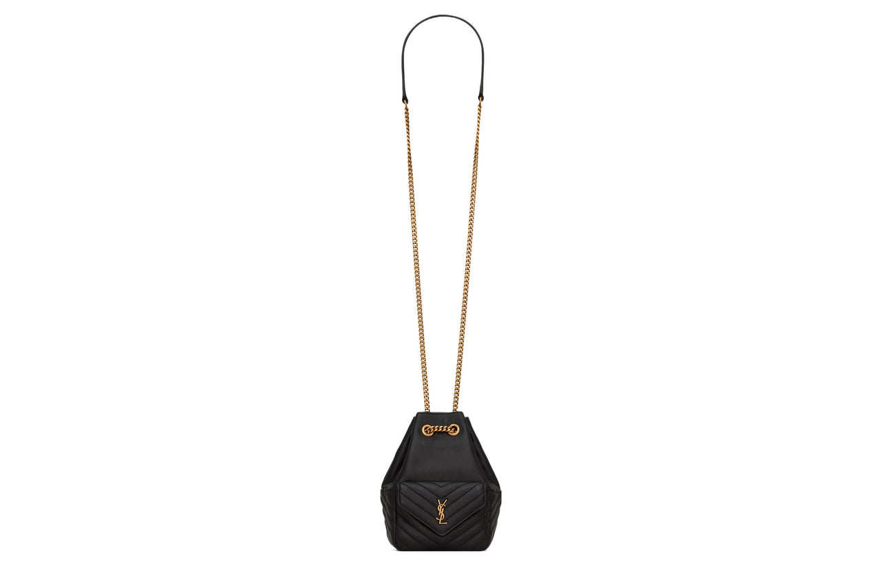 SAINT LAURENT Sheepskin Bucket Bag, Shoulder Bag, Crossbody Bag Mini Women's Black