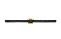 SAINT LAURENT Crocodile Pattern Embossed Smooth Buckle Leather Belts Men's Black Width: 1.5cm