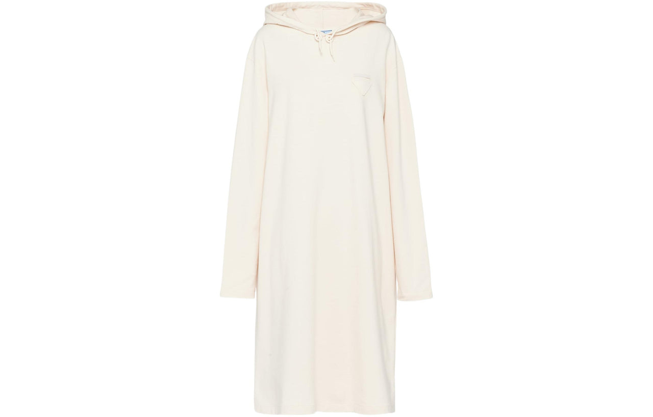 PRADA Triangle-Logo Drawstring Hooded Dress