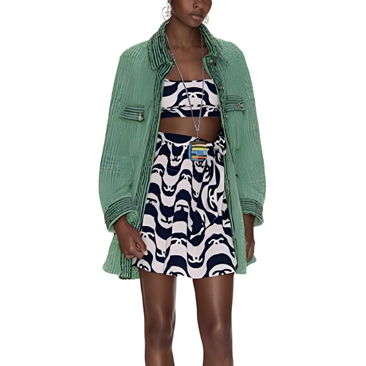 CHANEL SS21 Casual Short Skirts Women's Marine Blue