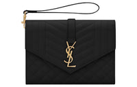 SAINT LAURENT Cow Leather Clutch Regular Women's Black