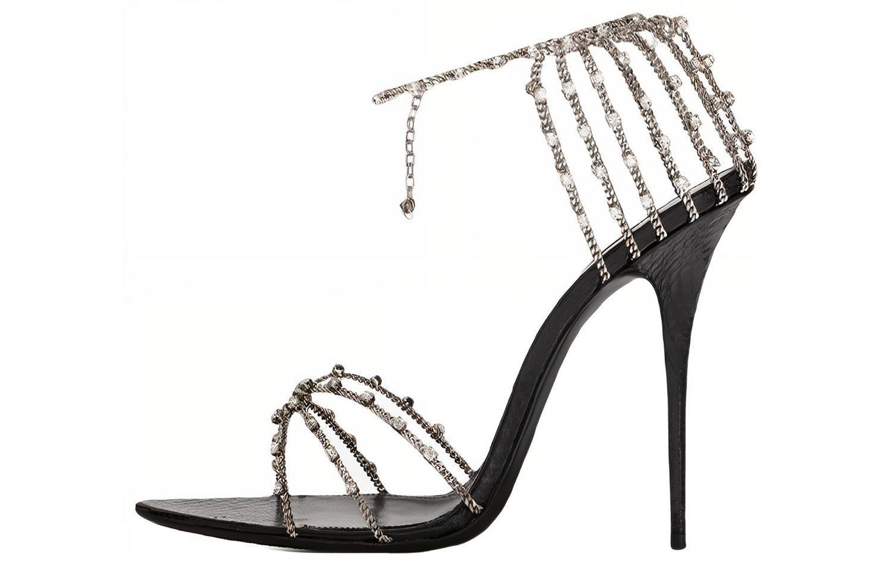 SAINT LAURENT ALEX One Strap Sandals 11cm Women's Black