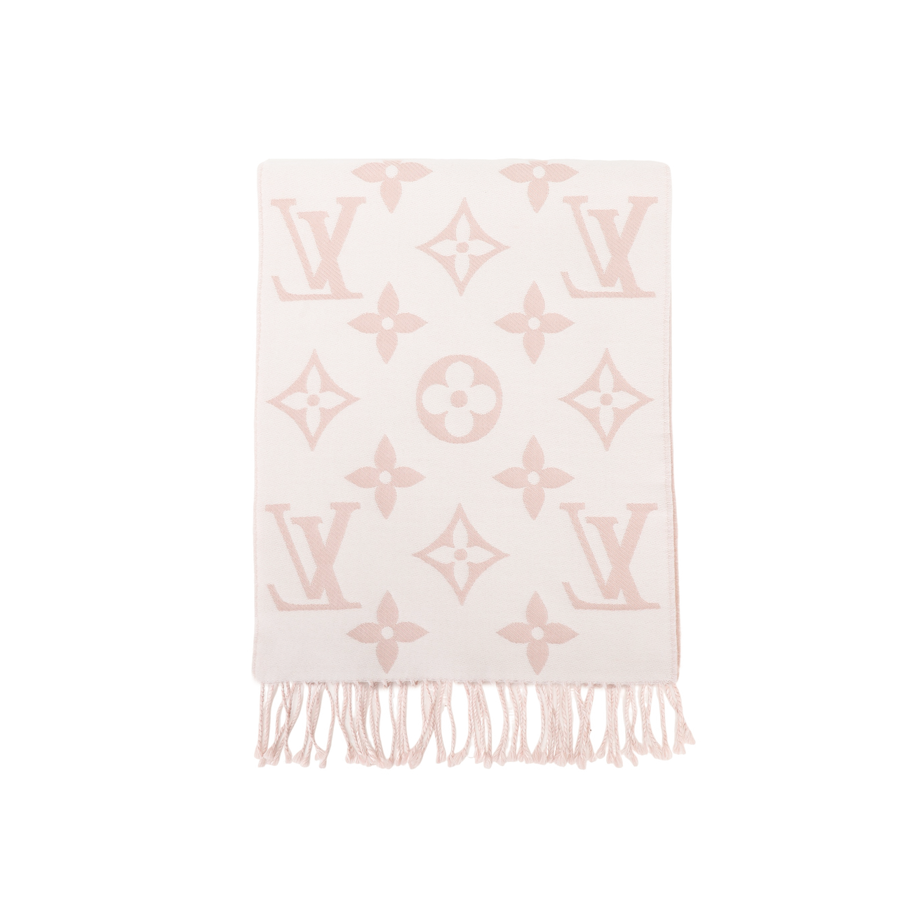 LOUIS VUITTON Wool Knit Scarves Unisex Dried Rose Color