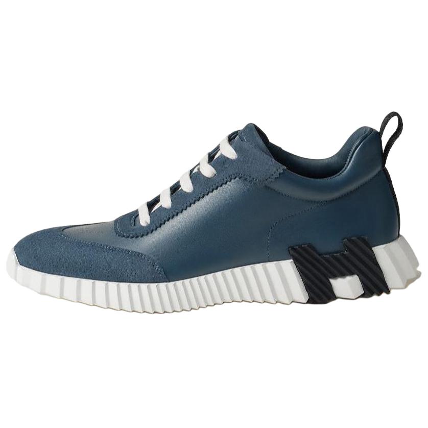 HERMES Bouncing Low Top Casual Shoes Men's Blue