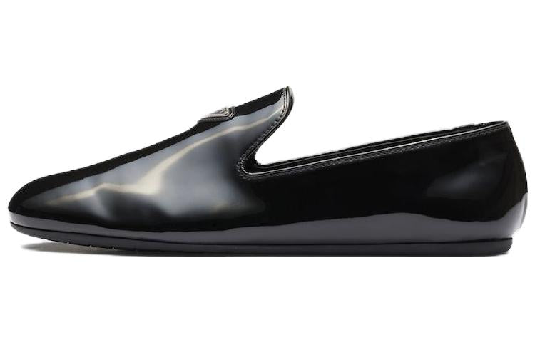 PRADA Triangle-logo Patent-finish Loafers