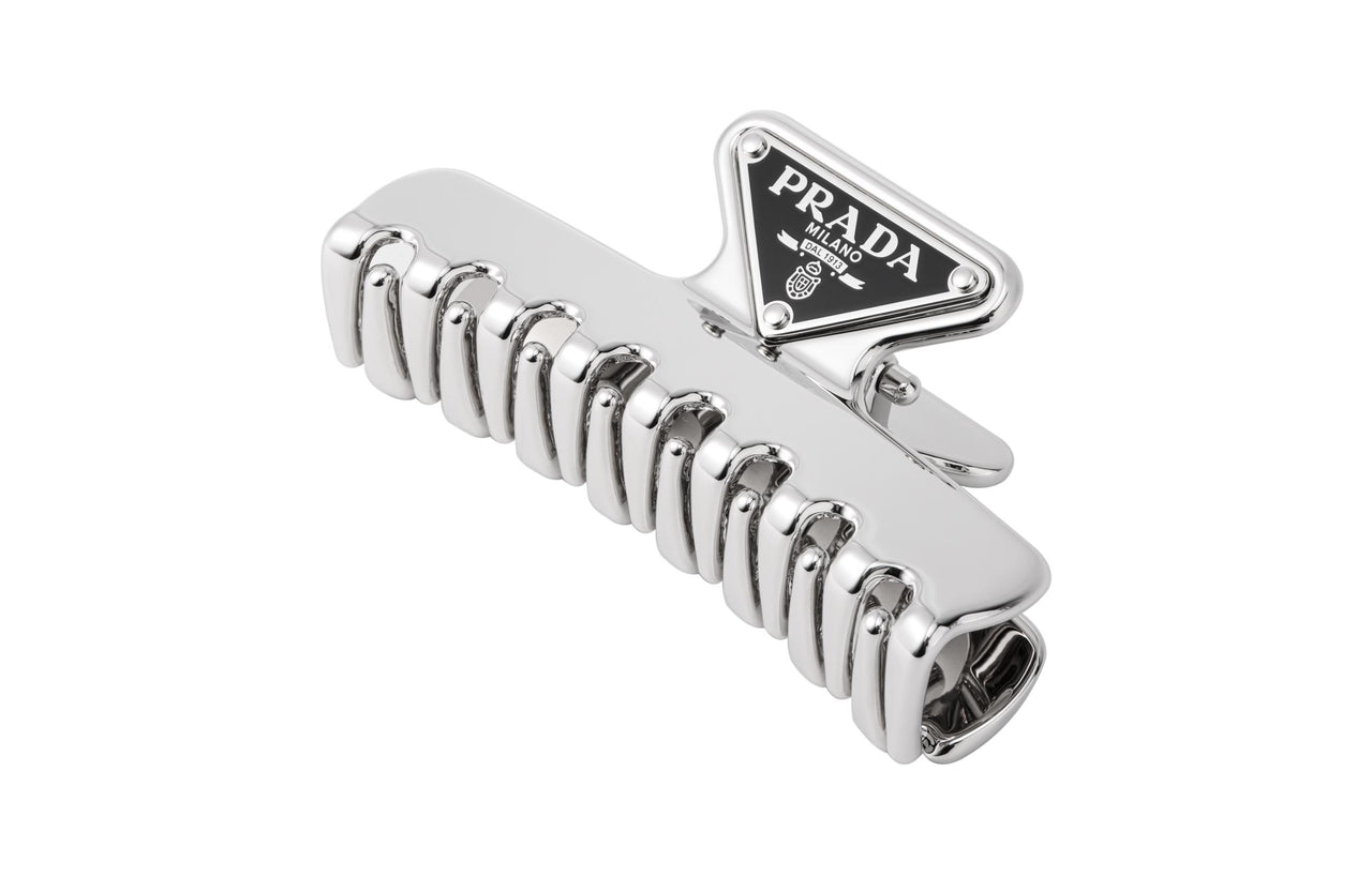 PRADA Triangle logo Claw Clip