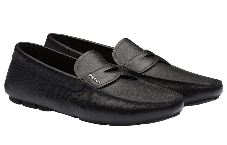 PRADA Prada Saffiano Girl Casual Shoes Low Heel Men's Black