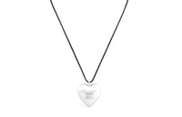 CELINE Brass, Cotton Necklaces Women's Silver/Black