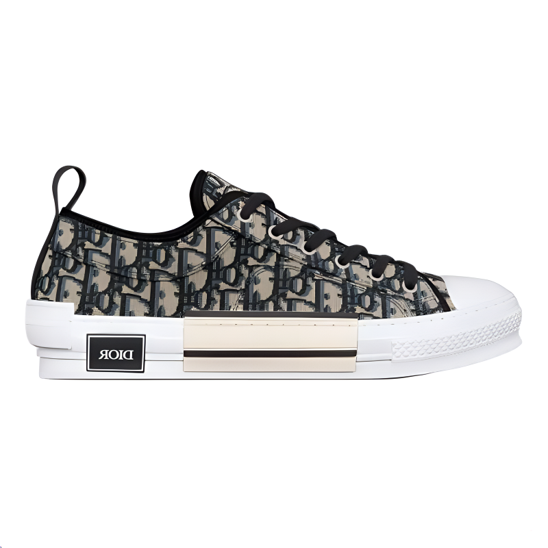 DIOR B23 Low Top Skateboard Shoes Unisex Beige Black