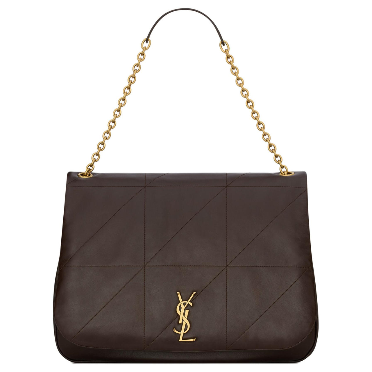 SAINT LAURENT Lambskin Shoulder Bag, Crossbody Bag, Handbag Women's Dark Umber