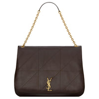 SAINT LAURENT Lambskin Shoulder Bag, Crossbody Bag, Handbag Women's Dark Umber