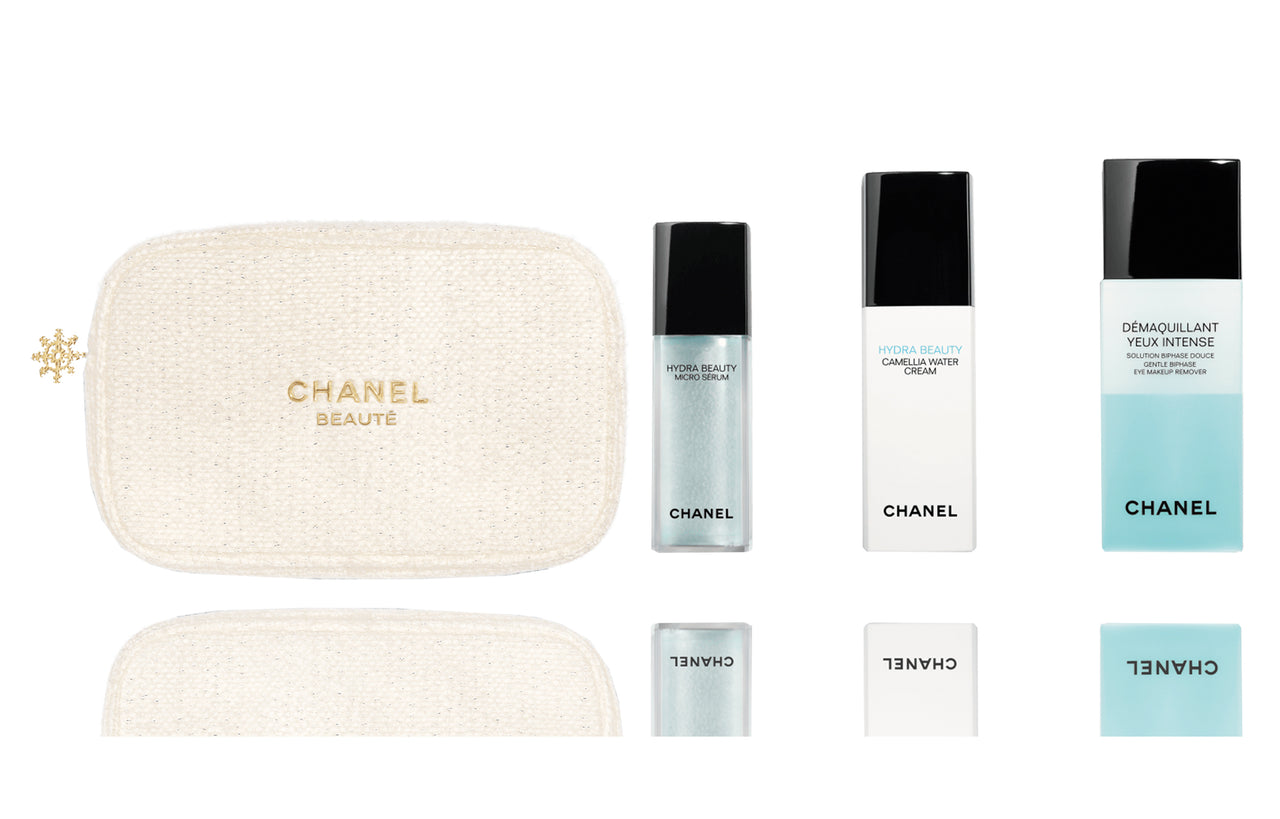CHANEL 2024 Christmas Limited Camellia Hydrating Skincare Sets Tightening 30ml+30ml+100ml+Makeup Bag