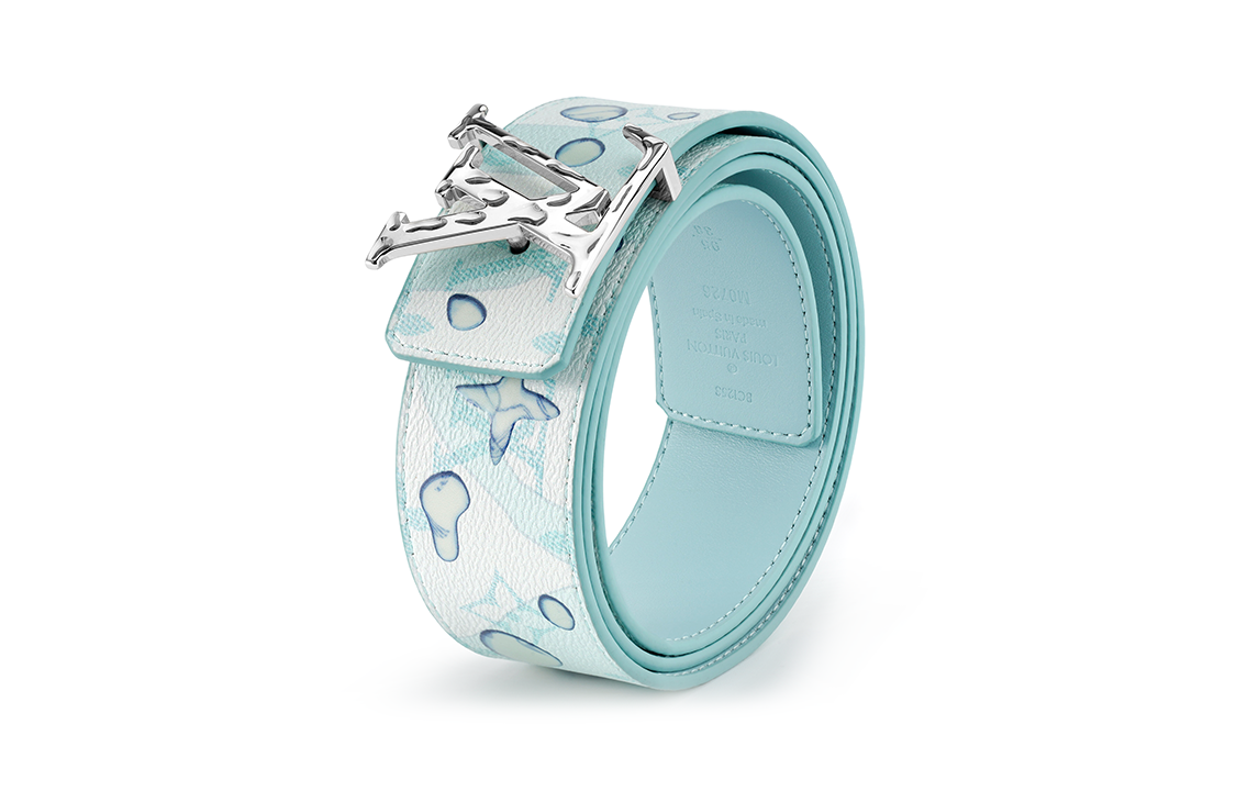 LOUIS VUITTON Cow Leather Belts Unisex Mint Green Width  4cm