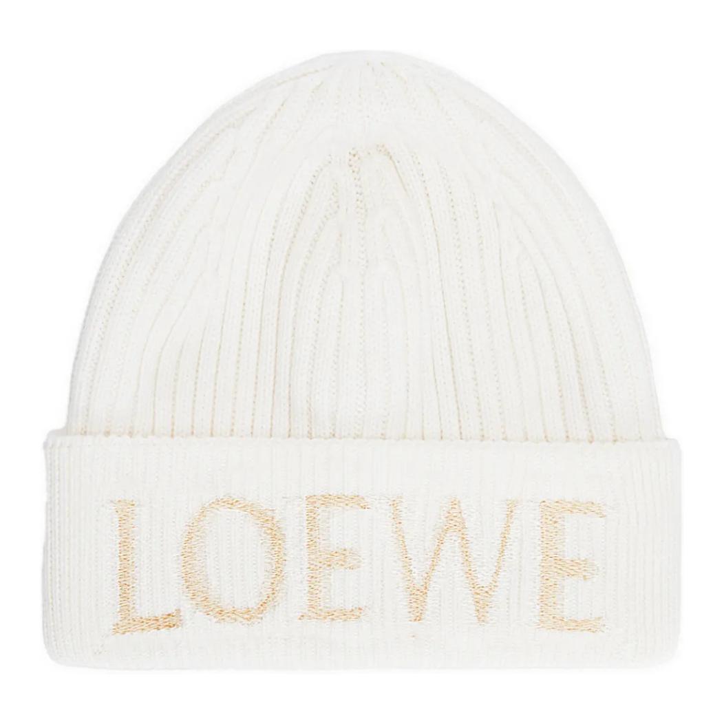 LOEWE Wool Knit Beanies Women's White