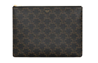 CELINE Triomphe Cow Leather Clutch Regular Men's Black