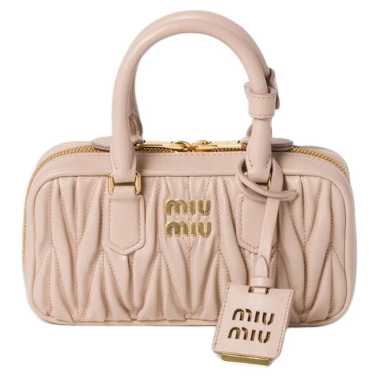 MIU MIU Arcadie Series Leather Shoulder Bag, Crossbody Bag, Handbag Mini Women's Pink