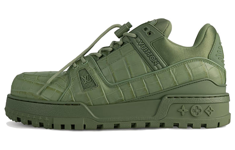 LOUIS VUITTON Trainer Maxi Slip-Resistant Low-Top Skateboard Shoes Unisex Green