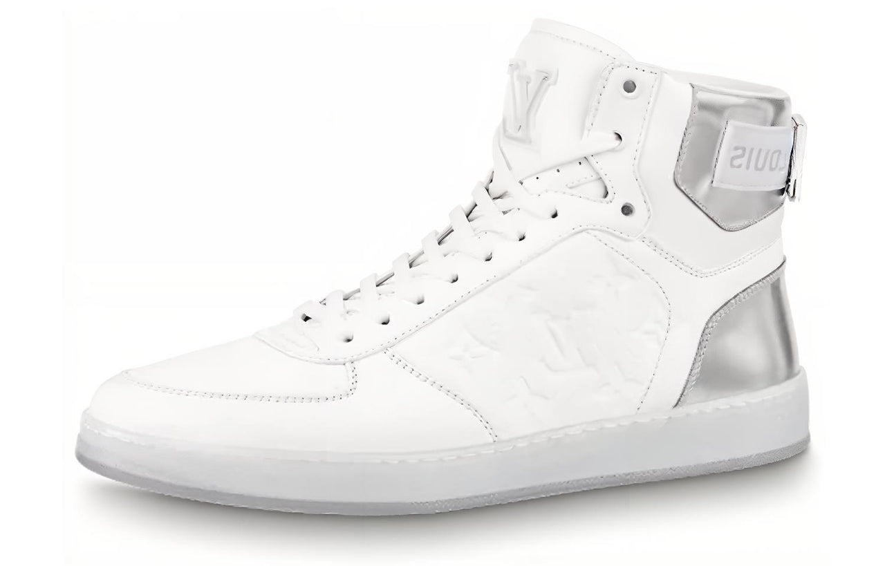 LOUIS VUITTON Rivoli Ankle Sneakers 'White Monogram With Silver'