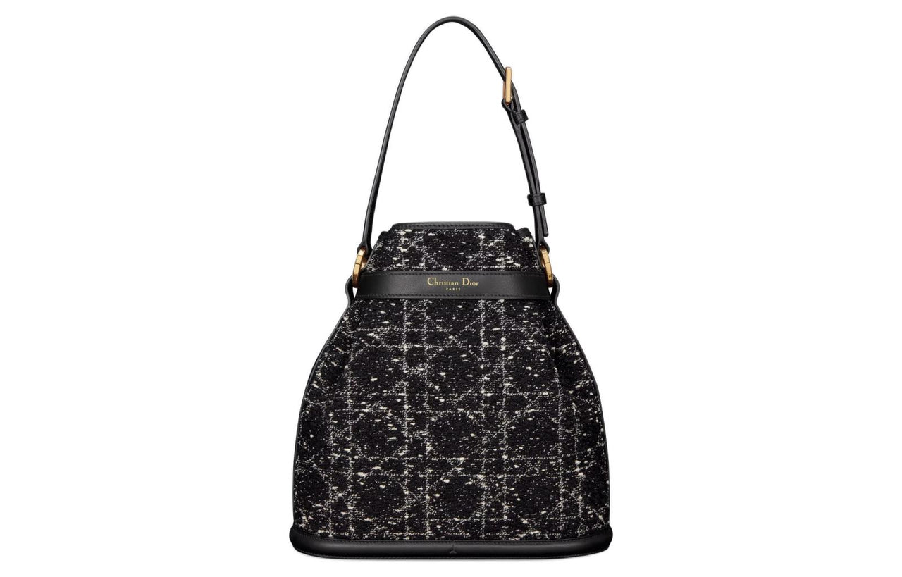 DIOR C'est Dior Tweed Handbag, Shoulder Bag Women's Black