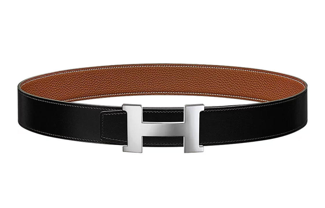 HERMES Cow Leather Belts Unisex Width  3.8cm