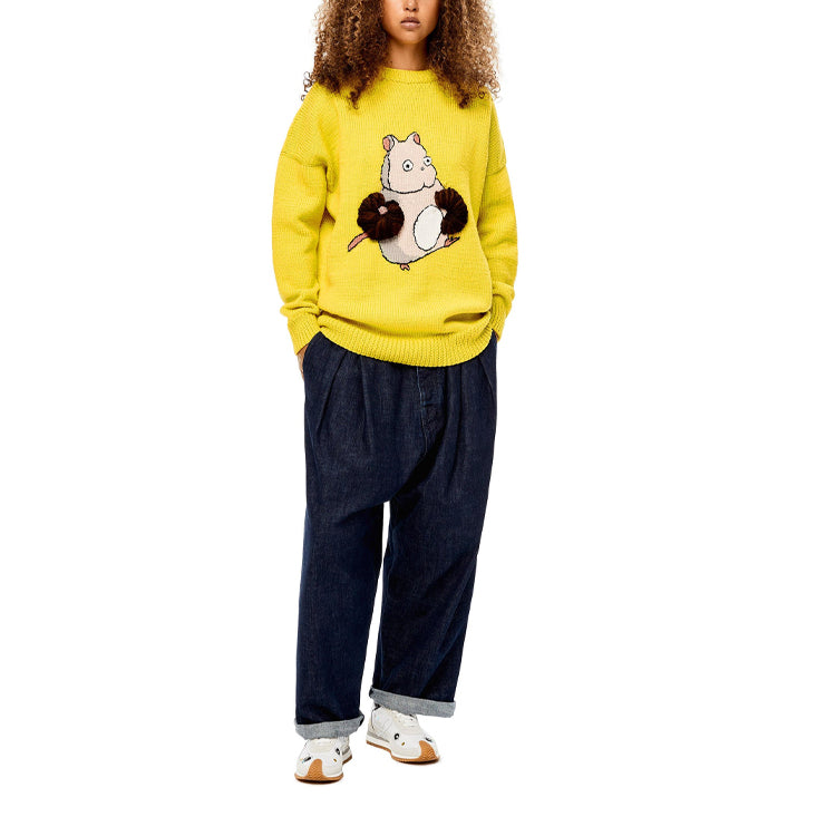 LOEWE QIANYUQIANXUN SS22 Loose Fit Sweater Women's Yellow
