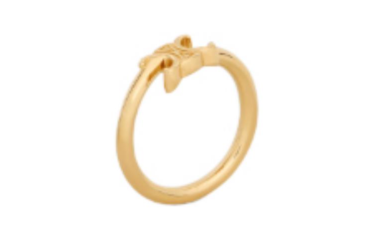 CELINE Triomphe Asymmetric Ring In Brass With Gold Finish