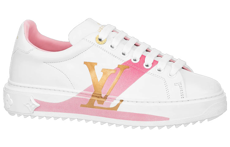 LOUIS VUITTON Time Out Leather Gold Pink White Women's