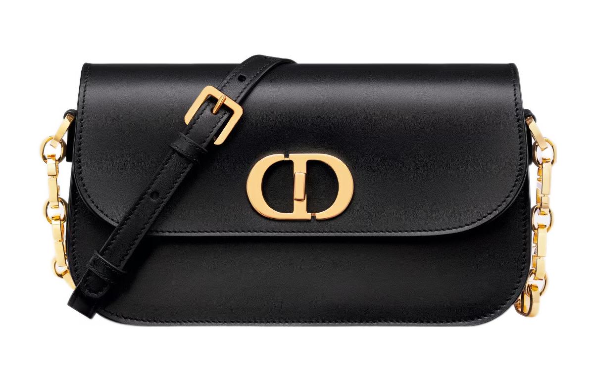 DIOR 30 Montaigne Smooth Cow Leather Shoulder Bag, Crossbody Bag Trumpets Women's Black