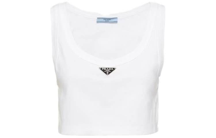 PRADA Triangle logo Crop Top