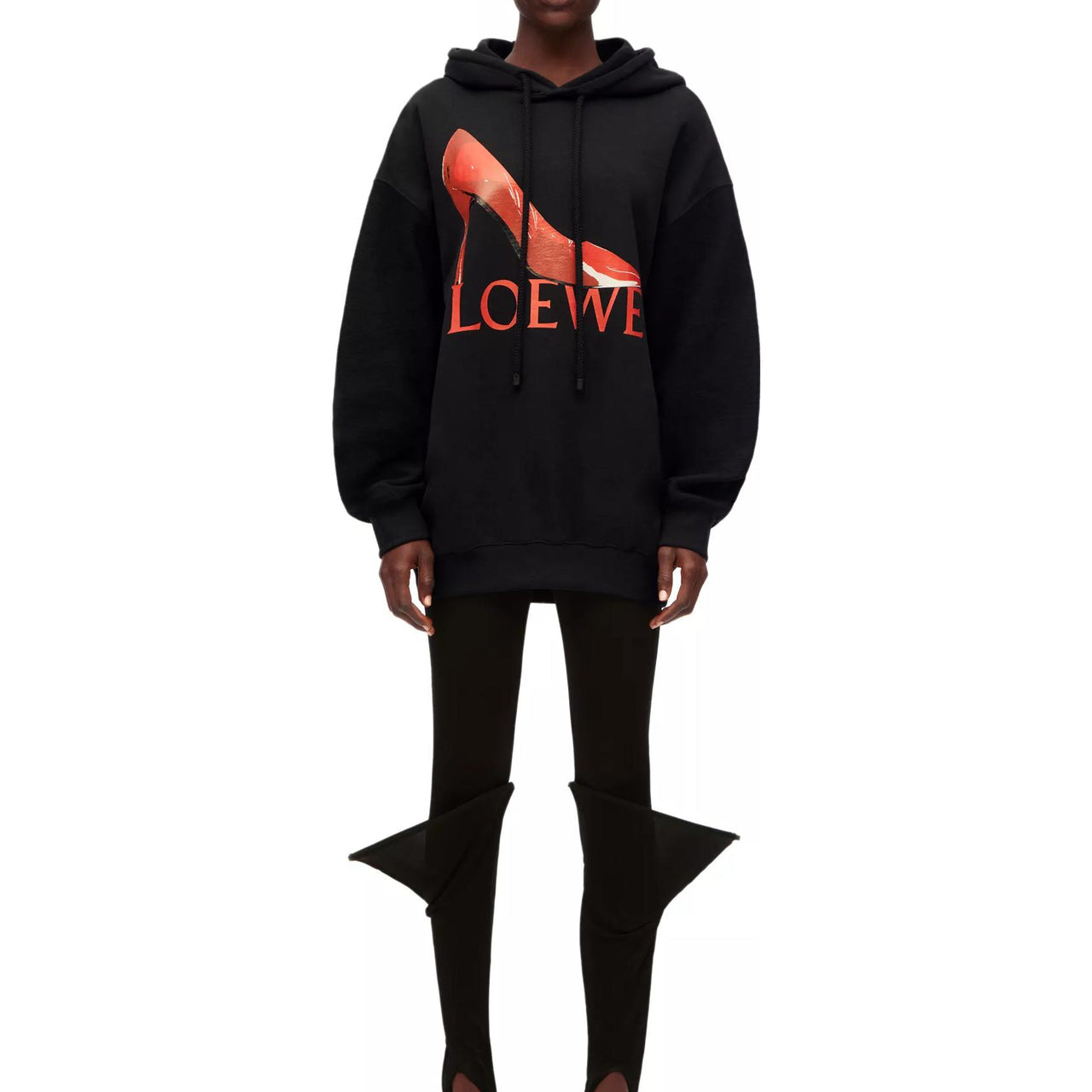 LOEWE Pump Hoodie 'Black/Red'