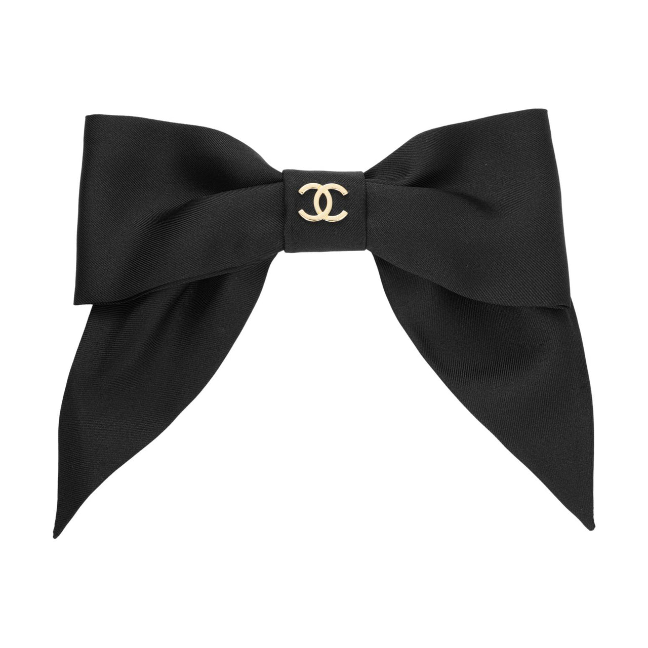 CHANEL Twill Hair Clips Women's Black