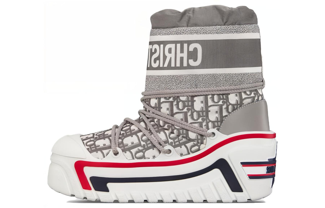 DIOR Dioralps Short Mid Calf Snow Boots Women's Rock Gray
