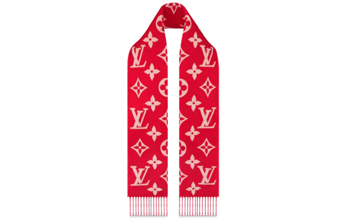 LOUIS VUITTON Knit Scarves Unisex Red