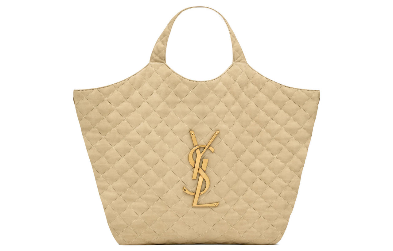 SAINT LAURENT Suede Handbag Tubas Women's Light Umber