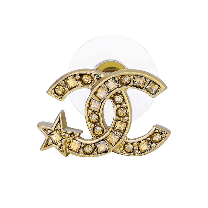 CHANEL Stud Earrings Women's Gold
