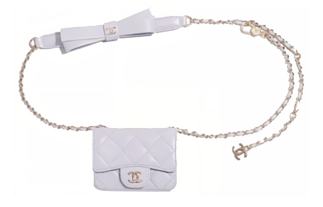 CHANEL 21K Winter Lambskin Fanny Pack Mini Women's Light Purple
