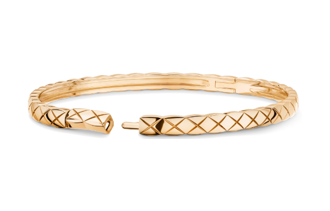 CHANEL 18K Beige Gold Bangles Women's Gold