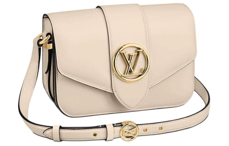 LOUIS VUITTON Pont Smooth Leather Crossbody Bag Shoulder Bag Women's Ivory