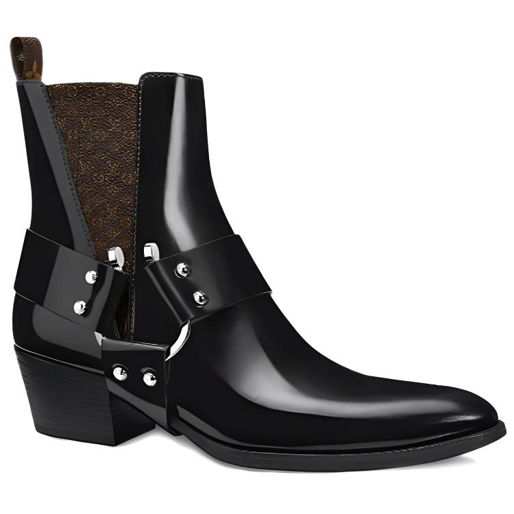 LOUIS VUITTON Rhapsody Ankle Boots 4cm Women's Black