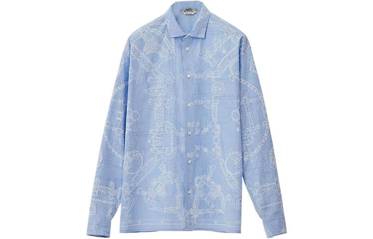 HERMES Shirts Men Blue